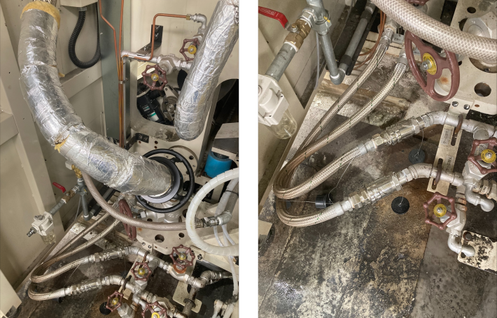 蒸気（スチーム）配管の切り離し箇所におけるワンタッチカップリング採用によるダンボール製造現場での火傷・労災リスクの低減事例